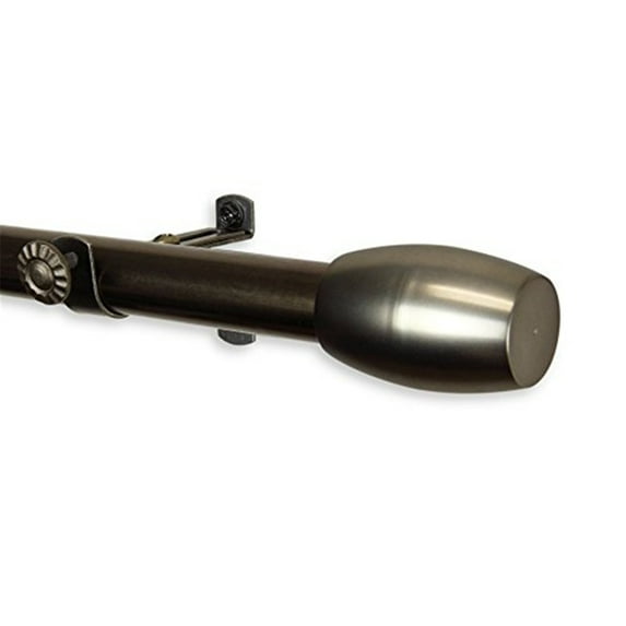 Central Design 4829-484 0.812 in. Dia. Julie Curtain Rod, Antique Brass - 48-84 in.