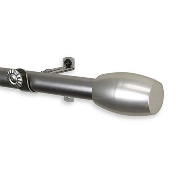 Central Design 4829-485 0.812 in. Dia. Julie Curtain Rod, Satin Nickel - 48-84 in.
