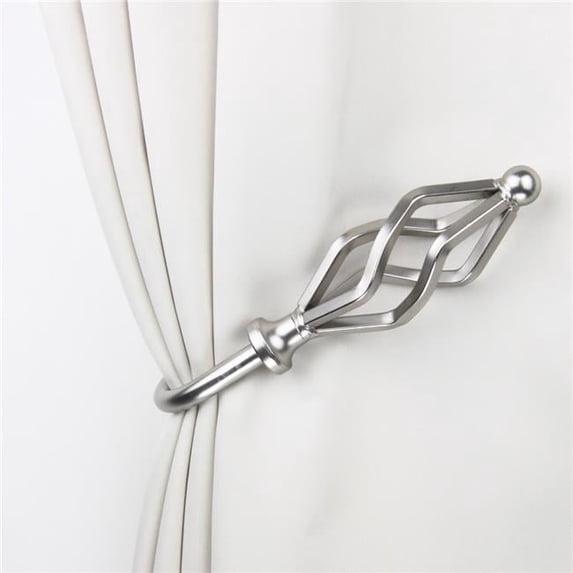 Central Design 4841-035 Vinci Curtain Holdback & Tiebacks, Satin Nickel - Set of 2