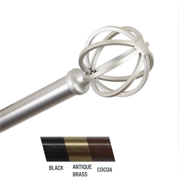 Central Design 4862-665 Crate 0.81 in. Curtain Rod, 66-120 in. - Satin Nickel