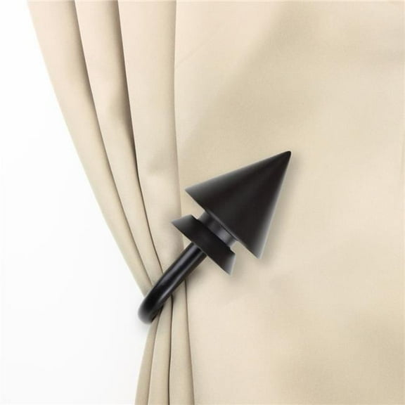 Central Design 4865-032 Jacob Curtain Holdback Set, Black - Set of 2