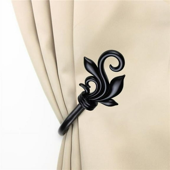 Central Design 4874-032 Giles Curtain Holdback Set, Black - Set of 2