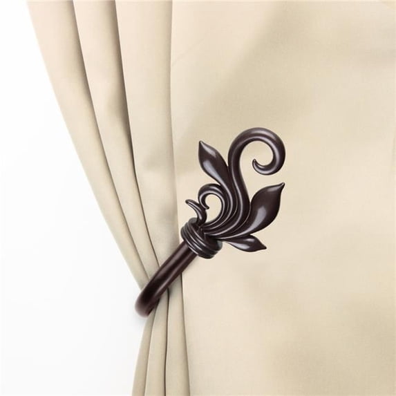 Central Design 4874-037 Giles Curtain Holdback Set, Cocoa - Set of 2