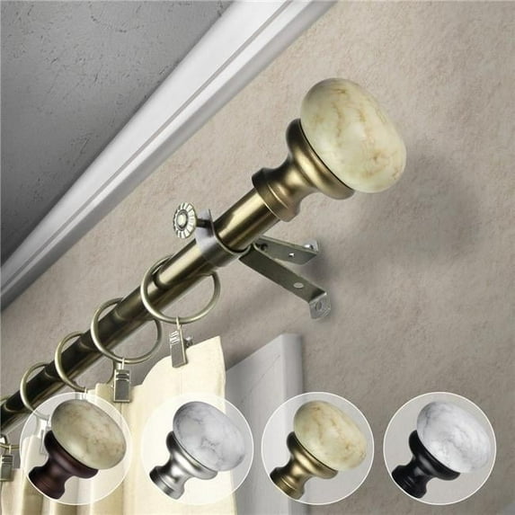 Central Design 4876-664 0.812 in. Dia. Creola Curtain Rod, Antique Brass - 66-120 in.