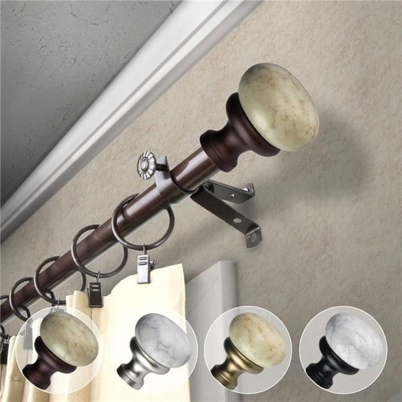 Central Design 4876-997 0.812 in. Dia. Creola Curtain Rod, Cocoa - 120-170 in.