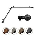 thumbnail image 1 of Central Design 4879-482-CORNER 0.812 in. Dia. Vanna Corner Curtain Rod, Black - 48-84 in., 1 of 1