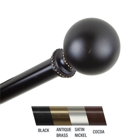 Central Design 4883-482 Julian 0.81 in. Curtain Rod, 48-84 in. - Black