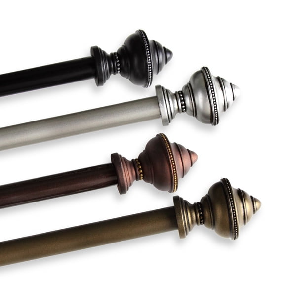 Central Design 5710-285 0.625 in. Jayden Curtain Rod with 28 to 48 in. Extension, Satin Nickel