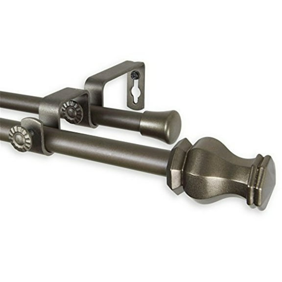 Central Design 5713-284D 0.625 in. Dia. Nolan Double Curtain Rod, Antique Gold - 28-48 in.