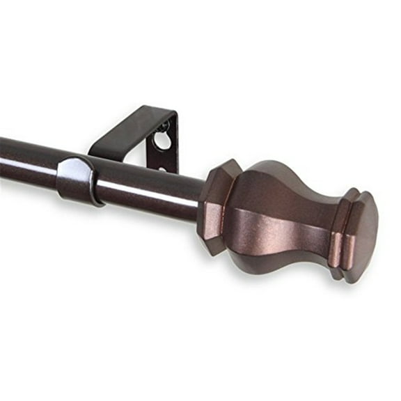 Central Design 5713-287 0.625 in. Dia. Nolan Curtain Rod, Cocoa - 28-48 in.