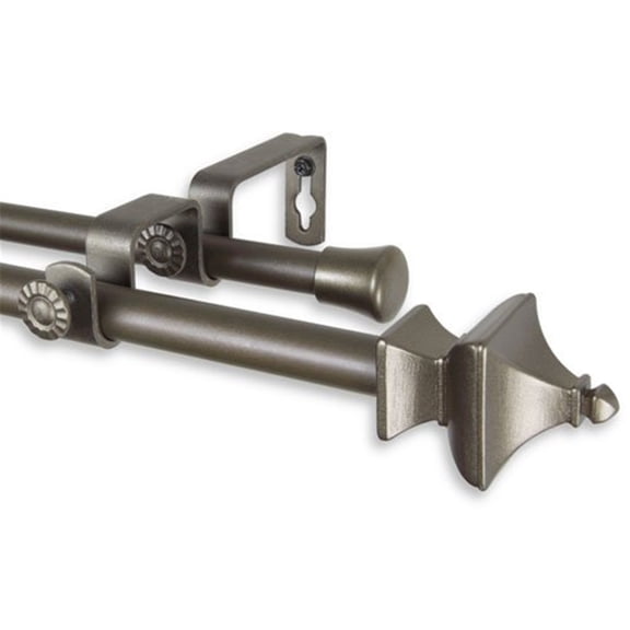 Central Design 5714-844D 0.625 in. Dia. Gavin Double Curtain Rod, Antique Gold - 84-120 in.
