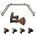 thumbnail image 1 of Central Design ABay-81-7D 0.812 in. Dia. Kira Bay Window Double Curtain Rod, Cocoa, 1 of 1