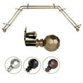 thumbnail image 1 of Central Design ABay-90-4D 0.8125 in. Remi Bay Window Double Curtain Rod with Side Rod Extends Upto 20 to 36 in. & Center Rod Extends Upto 38 to 72 in., Antique Brass, 1 of 4
