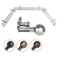 thumbnail image 1 of Central Design ABay-90-5D 0.8125 in. Remi Bay Window Double Curtain Rod with Side Rod Extends Upto 20 to 36 in. & Center Rod Extends Upto 38 to 72 in., Satin Nickel, 1 of 4