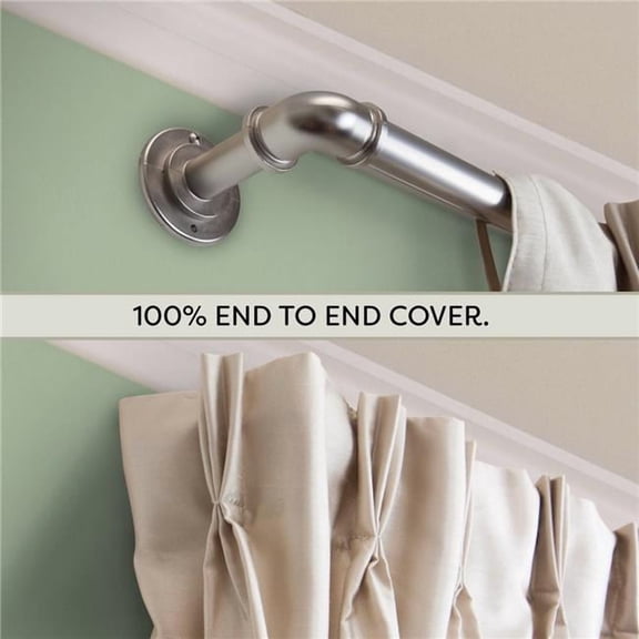 Central Design BOT100-485 1 in. Pipe Blackout Curtain Rod with 48 to 84 in. Extension, Satin Nickel