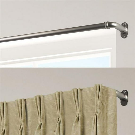 Central Design BOT63-845 0.625 in. Blackout Curtain Rod with 84 to 120 in. Extension, Satin Nickel