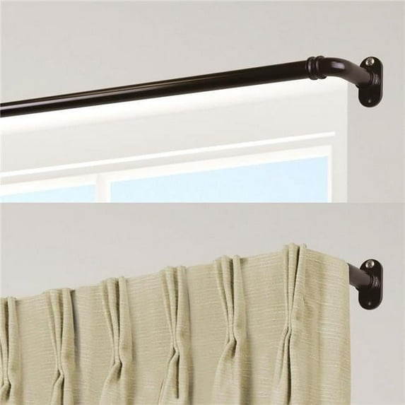 Central Design BOT63-847 0.625 in. Blackout Curtain Rod with 84 to 120 in. Extension, Cocoa