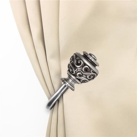 Central Design 4889-035 Harmony Curtain Holdback Set, Satin Nickel - Set of 2