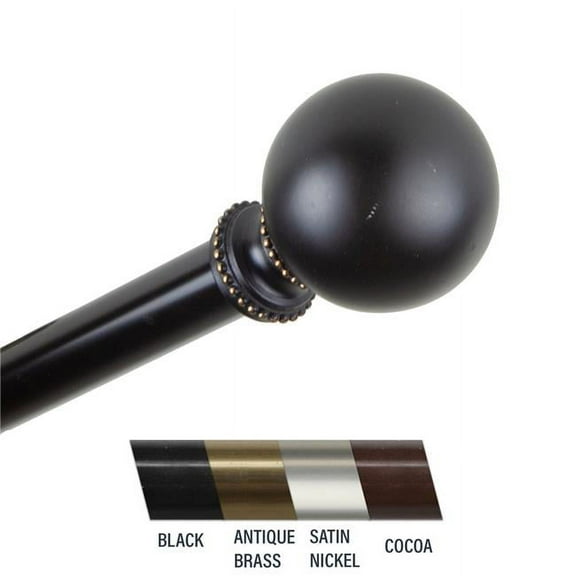 Central Design  Julian 0.81 in. Curtain Rod, 48-84 in. - Black