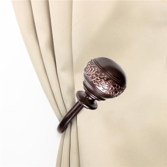 Central Design 4887-037 Lucid Curtain Holdback Set, Cocoa - Set of 2