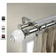 thumbnail image 1 of Central Design Products 1" Nickel Knob Adjustable Double Curtain Rod, 66"-120", 1 of 1
