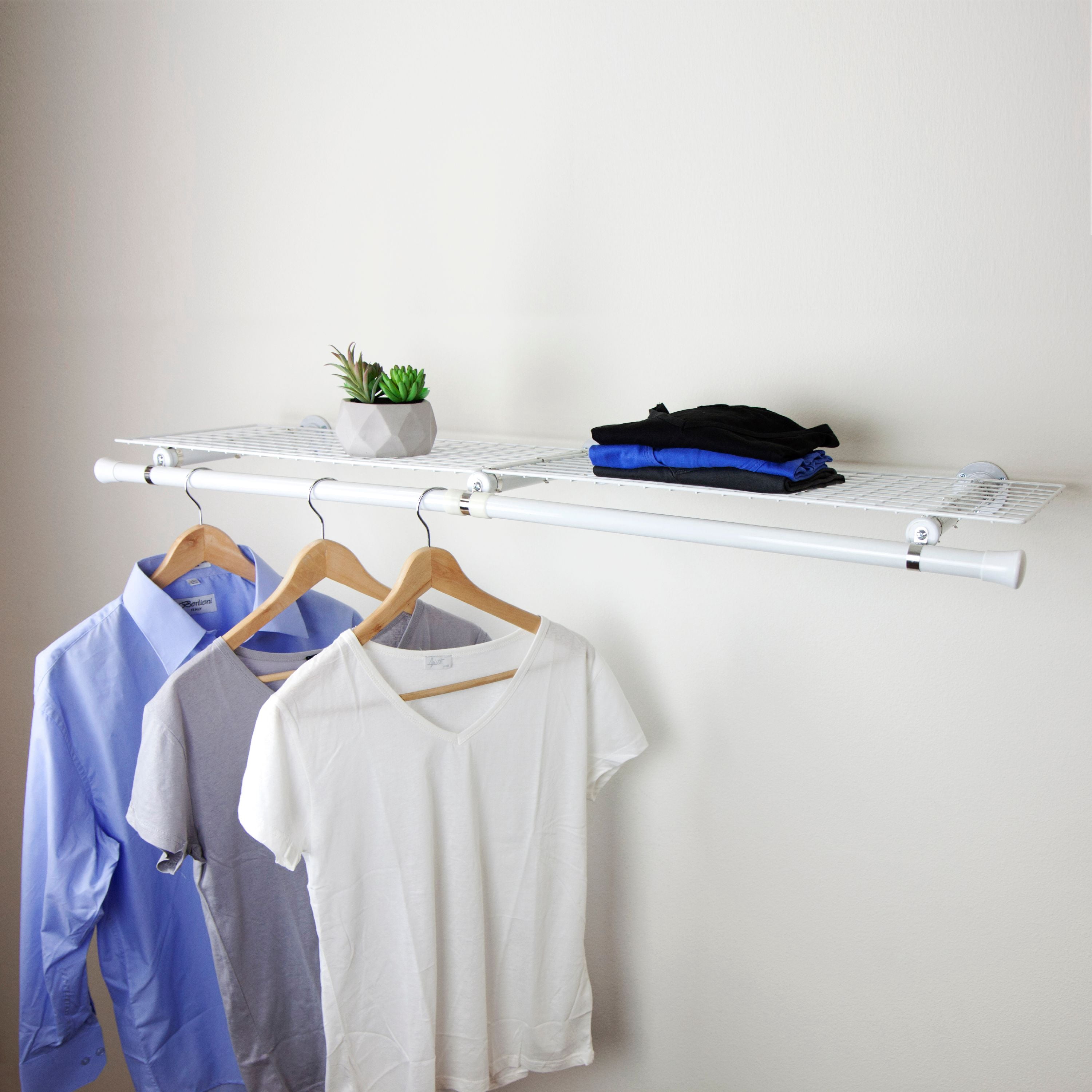 Central Design Products 14"W x 48"D 1-Shelf Wall Shelf Unit, White