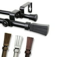 thumbnail image 1 of Central Design Products Steel 0.62" Modern Double Curtain Rod, Brown, 1 of 3