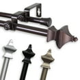 thumbnail image 1 of Central Design Products Steel 0.62" Modern Double Curtain Rod, Silver, 1 of 3