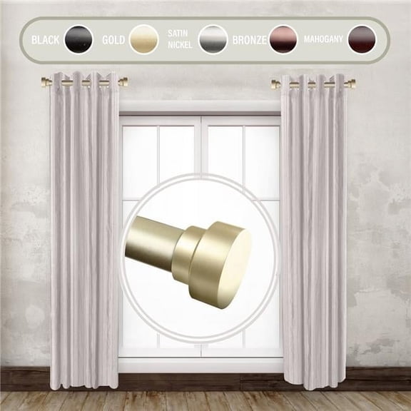 Central Design SIDE100-3 1 in. Basic Side Curtain Rod Set for 12 to 20 in. Winodws, Gold - Set of 2