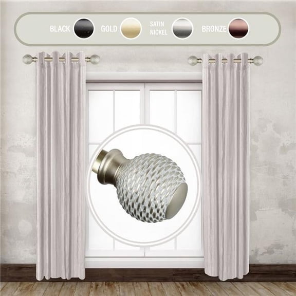 Central Design SIDE100-76-3 1 in. Wicker Side Curtain Rod Set for 12 to 20 in. Winodws, Gold - Set of 2
