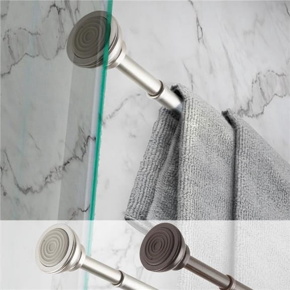 Central Design SPT-D-36-5 0.4375 in. Decorative Spring Tension Rod for 36-54 in. Windows, Satin Nickel