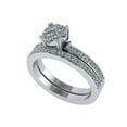 thumbnail image 1 of Central Diamond Center Lab CVD Diamond 6.5mm Cluster Center Wedding Set 10kt White Gold Size 5, 1 of 7