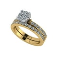 thumbnail image 1 of Central Diamond Center Lab CVD Diamond 6.5mm Cluster Center Wedding Set 10kt Yellow Gold Size 9.5, 1 of 7