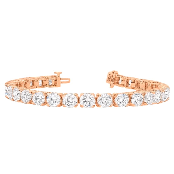 Central Diamond Center Silver Pure Brilliance CZ Tennis Bracelet-7"-6.0mm-21.6cttw-Rose Gold Plated