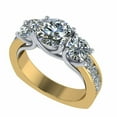 thumbnail image 1 of Central Diamond Center Straight Bar Style CZ 3 Stone Ring 2.50ctw - 10k Yellow Gold - Size 7, 1 of 6