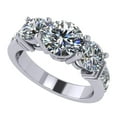 thumbnail image 1 of Central Diamond Center Straight Bar Style CZ 3 Stone Ring 2.50ctw - 14k White Gold - Size 4.5, 1 of 7