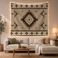 thumbnail image 1 of Central Diamond Motif Set Against Light Beige, Moody Boho for Tribal Decor Lovers, Diamond Geometric Wall Art, Housewarming Gift, Tapestry Wall Hanging for Living Room and Bedroom, 1 of 7