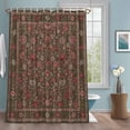 thumbnail image 1 of Central Floral Arabesque Shower Curtain with Hooks, Rustic Red Botanical Vines Border Frame Water Repellent Shower Curtains for Bathroom Decor Sturdy Shower Curtain, Machine Washable 72x84 Inch, 1 of 9