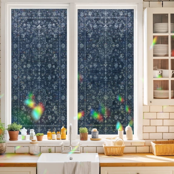 Windows Apps Retro Central Floral Medallion Window Privacy Film,Decorative Windows Static ...