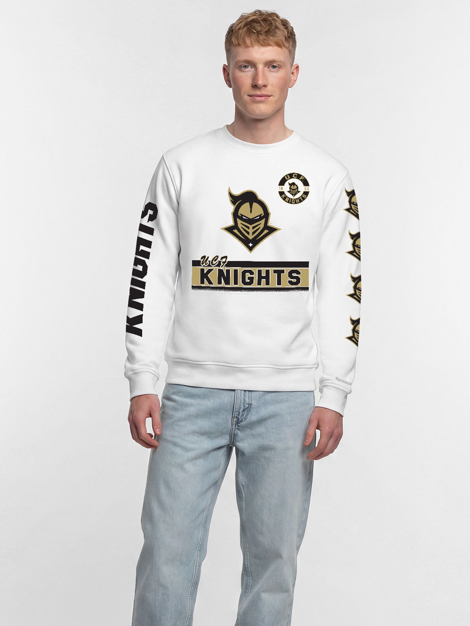 Central Florida Knights Reebok Mens White Crew Sweatshirt