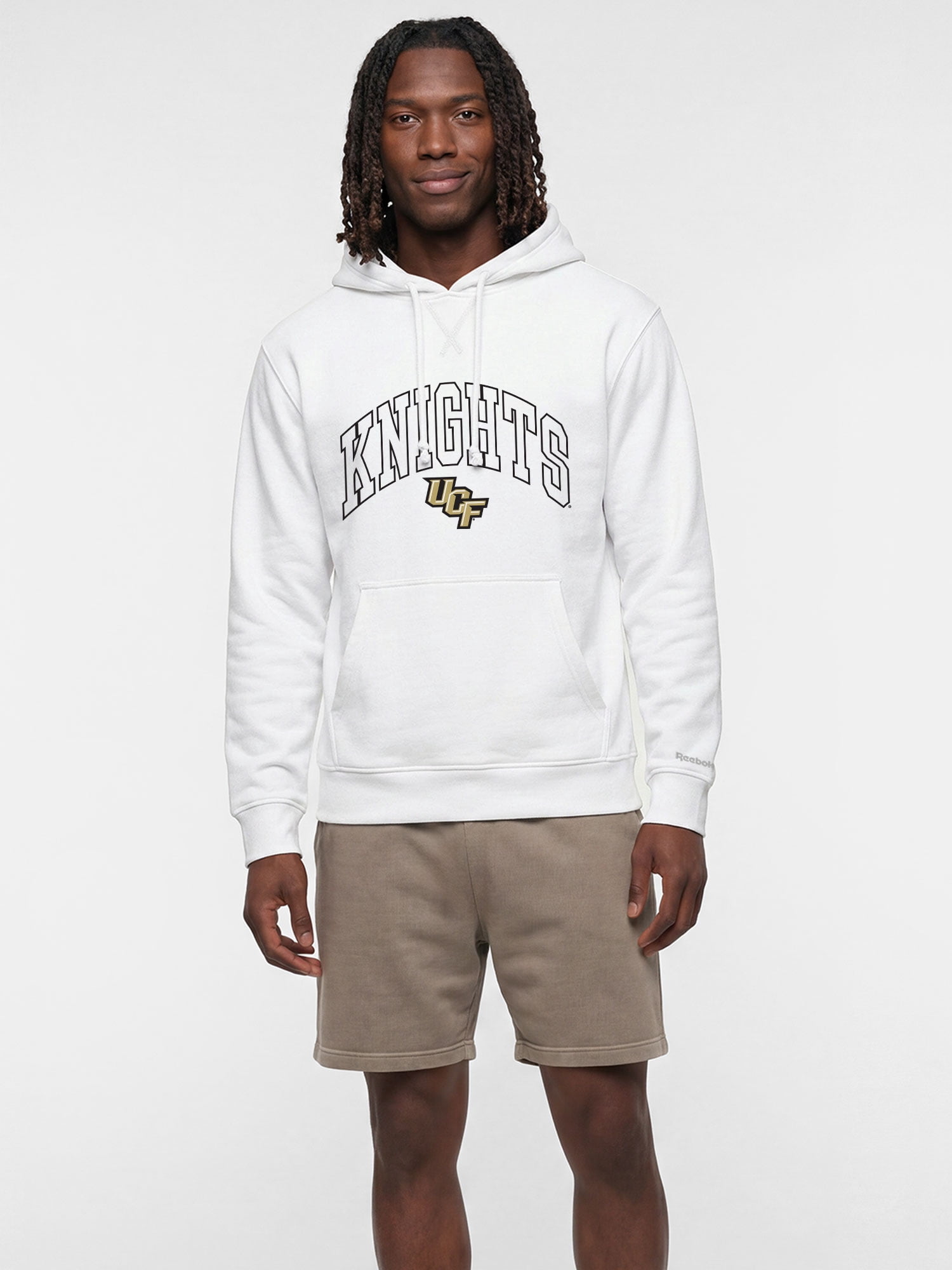 Central Florida Knights Reebok Mens White Hooded Sweatshirt