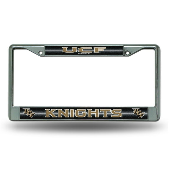 Central-Florida UCF Knight's Standard Size Chrome License Plate Frame - It Sparkles!