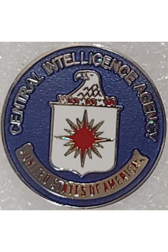 Central Intelligence Agency (CIA) Challenge Coin Novelty Hat/Lapel/Brooch Pin, Enamel Metal, Butterfly Clutch