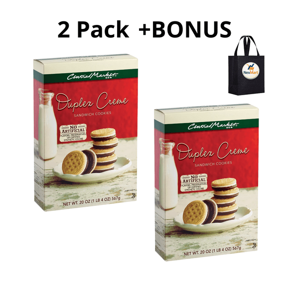 Central Market Duplex Creme Sandwich Cookies 20 oz , 2 Pack + Bonus