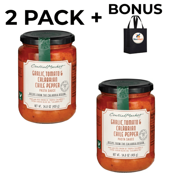Central Market Garlic Tomato & Calabrian Chile Pepper Pasta Sauce, 2 Pack, 14.8 Oz