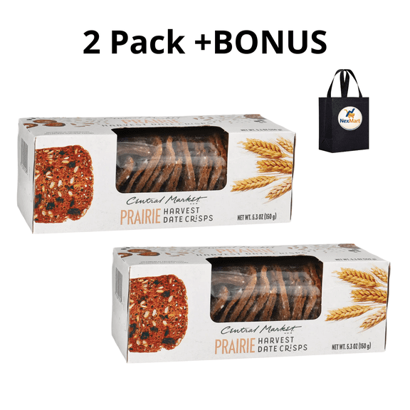 Central Market Prairie Harvest Date Crisps, 5.3 oz , 2 Pack + Bonus