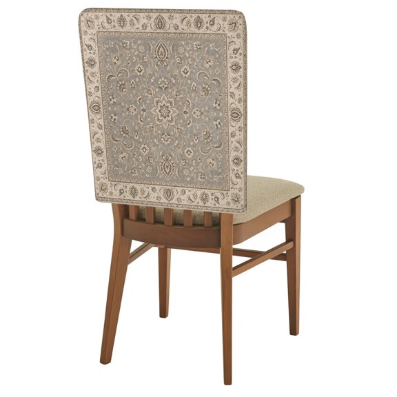 Central Medallion Chair Back Covers Set of 8 Vintage Boho Brown Abstract Floral Scrolls Vine Removable Dining Chair Slipcovers Washable Seat Protector for Restaurant Party Banquet Kichen Decor