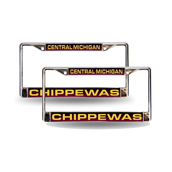 Central Michigan Chippewas Chrome Metal Laser Cut License Plate Frame - Set of 2 Frames