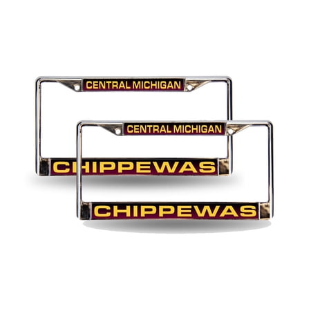 Central Michigan Chippewas Chrome Metal Laser Cut License Plate Frame - Set of Two Frames
