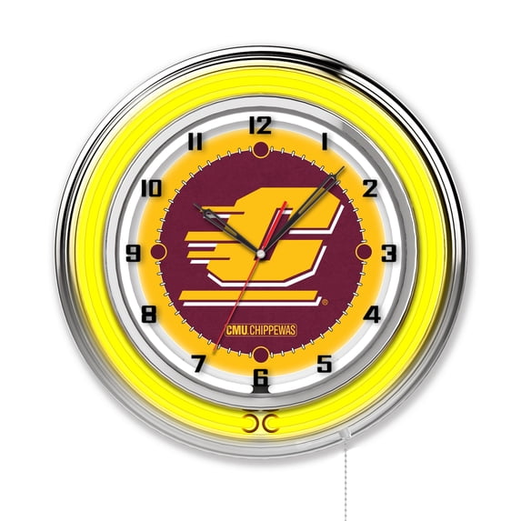 Central Michigan University 19" Double Neon Wall Clock